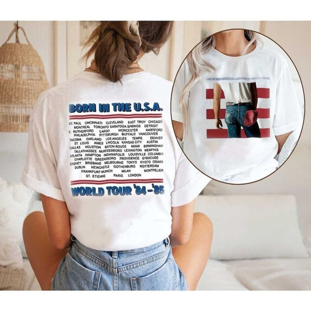 90S Bruce Springsteen Shirt 1980S Bruce Springsteen 2 Sided T Shirts